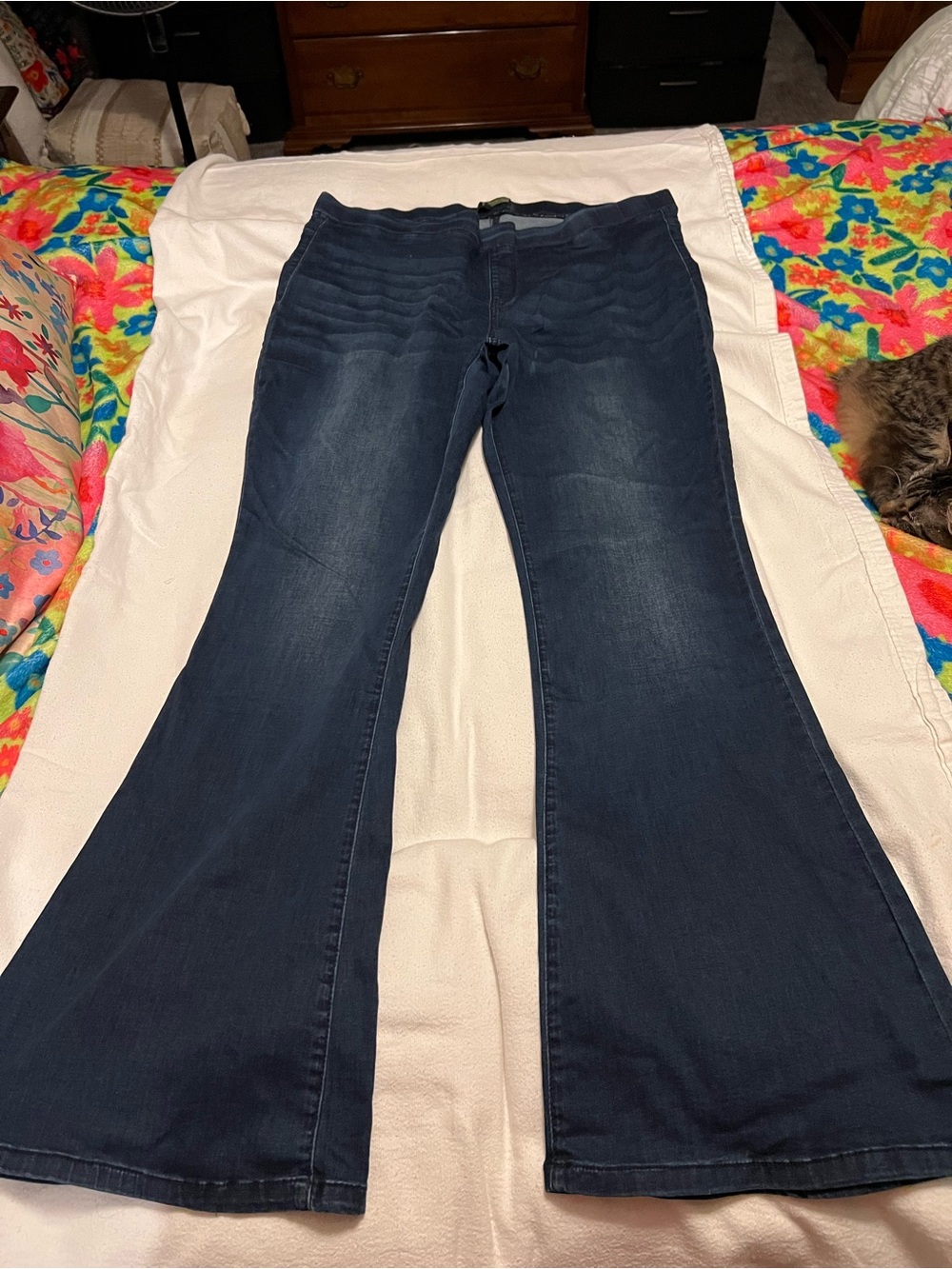 Suzanne Betro Dark Blue Flare Jeans